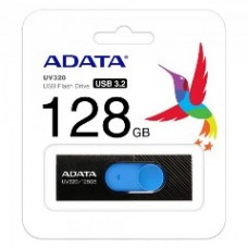 ADATA FLASH USB DRIVE 128GB AUV320-128G-RBKBL, USB3.2, RETRACTABLE, BLACK/BLUE, 5YW.