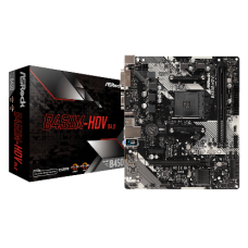 ASROCK MB B450M-HDV R4.0, SOCKET AMD AM4, CS AMD B450, 2 DIMM SOCKETS DDR4, D-SUB/DVI-D/HDMI, LAN GIGABIT, MICRO-ATX, 2YW.