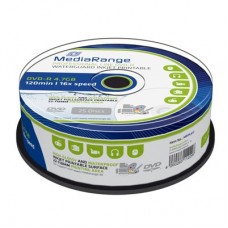 MediaRange DVD-R 120' 4.7GB 16x Inkjet fullsurf. print., Waterguard white, High-glossy, Waterproof, Wide sput. (MRPL612)