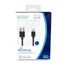 Καλώδιο MediaRange Charge and sync, USB 2.0 to Apple Lightning® plug, 50cm, black (MRCS179)