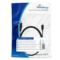 Καλώδιο MediaRange Charge and sync, USB 2.0 to micro USB 2.0 B plug, 1.8m, black (MRCS184)