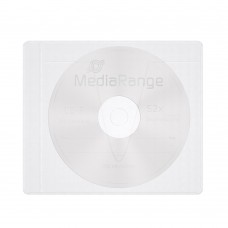 MediaRange Adhesive-backed fleece Sleeves for 1 disc White/semi-clear, Pack 50  (MRBOX69-50)