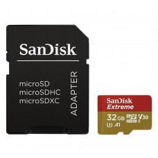 Sandisk Memory 32GB Extreme microSDHC U3 V30 A1 UHS-I with Adapter (SDSQXAF-032G-GN6MA) (SANSDSQXAF-032G-GN6MA)