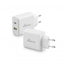 MediaRange 43W fast charger with USB-A and USB-C output, white (MRMA113)