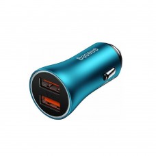 Baseus Car Charger Golden Contactor Max Dual Fast Charger U+U 60W Blue (CGJM000003) (BASCGJM000003)