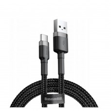 Baseus Cafule Braided USB 2.0 Cable USB-C male - USB-A male Μαύρο 1m (CATKLF-BG1) (BASCATKLF-BG1)