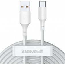 Baseus Simple Wisdom Regular USB 2.0 Cable USB-C male - USB-A male Λευκό 1.5m (TZCATZJ-02) (BASTZCATZJ-02)