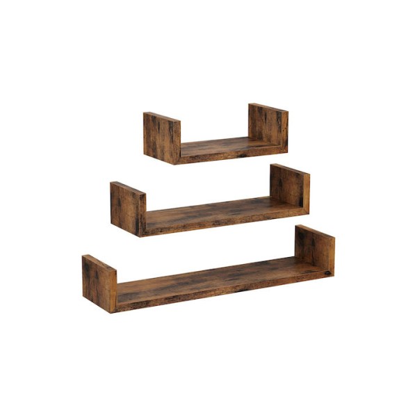 Songmics Ράφια Τοίχου Καφέ 3τμχ 60x15x10εκ (LWS066T01) (SNGLWS066T01)