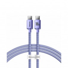 Baseus Crystal Shine Braided USB 2.0 Cable USB-C male - USB-C male Μωβ 1.2m (CAJY000605) (BASCAJY000605)