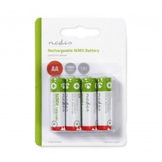 Nedis Επαναφορτιζόμενες Μπαταρίες AA Ni-MH 1300mAh 1.2V 4τμχ (BANM13HR64B) (NEDBANM13HR64B)