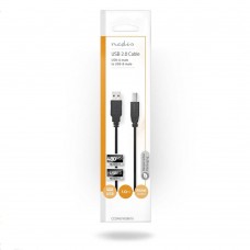 Nedis USB 2.0 Cable USB-A male - USB-B male 1m (CCGP60100BK10) (NEDCCGP60100BK10)