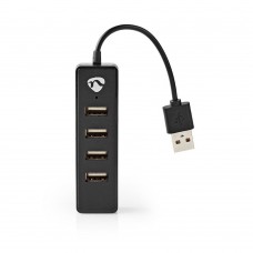 Nedis USB 2.0 Hub 4 Θυρών με σύνδεση USB-A (UHUBU2420BK) (NEDUHUBU2420BK)