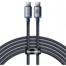 Baseus Crystal Shine Braided USB 2.0 Cable USB-C male - USB-C male Black 2m (CAJY000701) (BASCAJY000701)