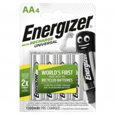 Energizer Universal Επαναφορτιζόμενες Μπαταρίες AA Ni-MH 1300mAh 1.2V 4τμχ (4828040) (ENE4828040)