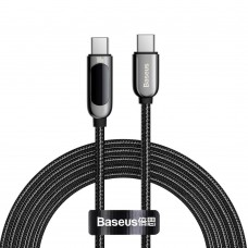 Baseus Display Braided USB 2.0 Cable USB-C male - USB-C male Μαύρο 2m (CATSK-C01) (BASCATSK-C01)