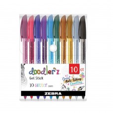 Zebra Στυλό Gel με Πολύχρωμο Μελάνι Glitter Colors 10τμχ (ZB-02619) (ZEB02619)