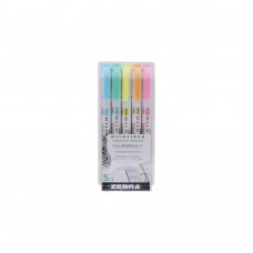 Zebra Mildliner Double Ended Brush Pen & Marker Bold & Fine Point 5 Pack Fluorescent Set (ZB-79105) (ZEB79105)