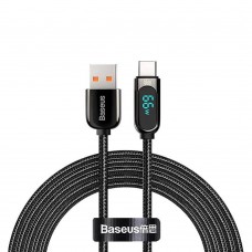 Baseus Display Braided USB 2.0 Cable USB-C male - USB-A male Μαύρο 2m  (CASX020101) (BASCASX020101)