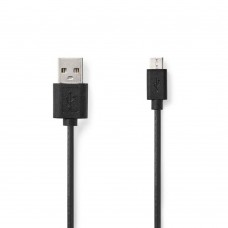 Nedis USB 2.0 Cable USB-C male - USB-A 7.5W Black 1m (CCGL60501BK10) (NEDCCGL60501BK10)