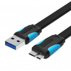 VENTION Flat USB 3.0 A Male to Micro B Male Cable 2M Black (VAS-A12-B200) (VENVAS-A12-B200)