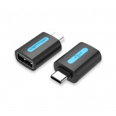 VENTION Type-C Male to USB 2.0 Female OTG Adapter Black PVC Type (CDTB0) (VENCDTB0)