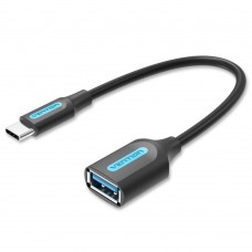 VENTION USB 3.1 (Gen 1) Type-C Male to A Female OTG Cable 0.15M Black PVC Type (CCVBB) (VENCCVBB)