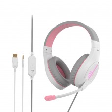 MT-HP021 Gaming Headset White + Pink