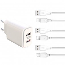 XO L90C EU Dual 2.4A Charger Led with lightning cable