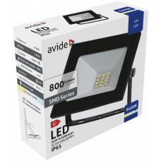 Avide LED Προβολέας Slim SMD  10W CW 6400K Value