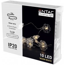 Entac Christmas Indoor Plastic Snowflake Light 10LED 3000K 1m (2AA excl.)