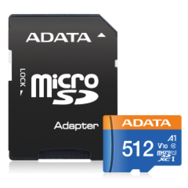 ADATA SDXC MICRO 256GB PREMIER AUSDX256GUICL10A1-RA1, CLASS 10, UHS-1, V10, SD ADAPTER, LTW.