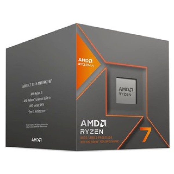 AMD CPU RYZEN 7 8700G, 8C/16T, 4.2-5.1GHz, CACHE 8MB L2+16MB L3, SOCKET AM5, BOX, FAN, 3YW.