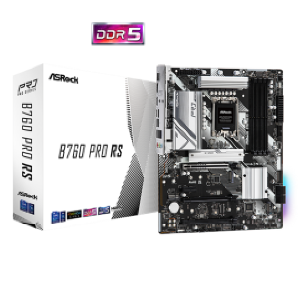 ASROCK MB B760 PRO RS, SOCKET INTEL LGA1700 14th/13th/12th GEN INTEL CPU, CS INTEL B760, 4 DIMM SOCKETS DDR5, DP/HDMI/eDP, PCI-E GEN 4.0, GIGABIT LAN, ATX, 3YW