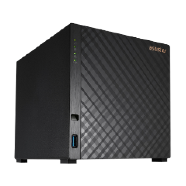 ASUSTOR NAS DRIVESTOR 4 AS1104T, DT, 4 BAYS, REALTEK RTD1296 1.4GHz QC, 1GB DDR4, 2xUSB3.2, 2,5GbEx1, WoL, WoW, 3YW.