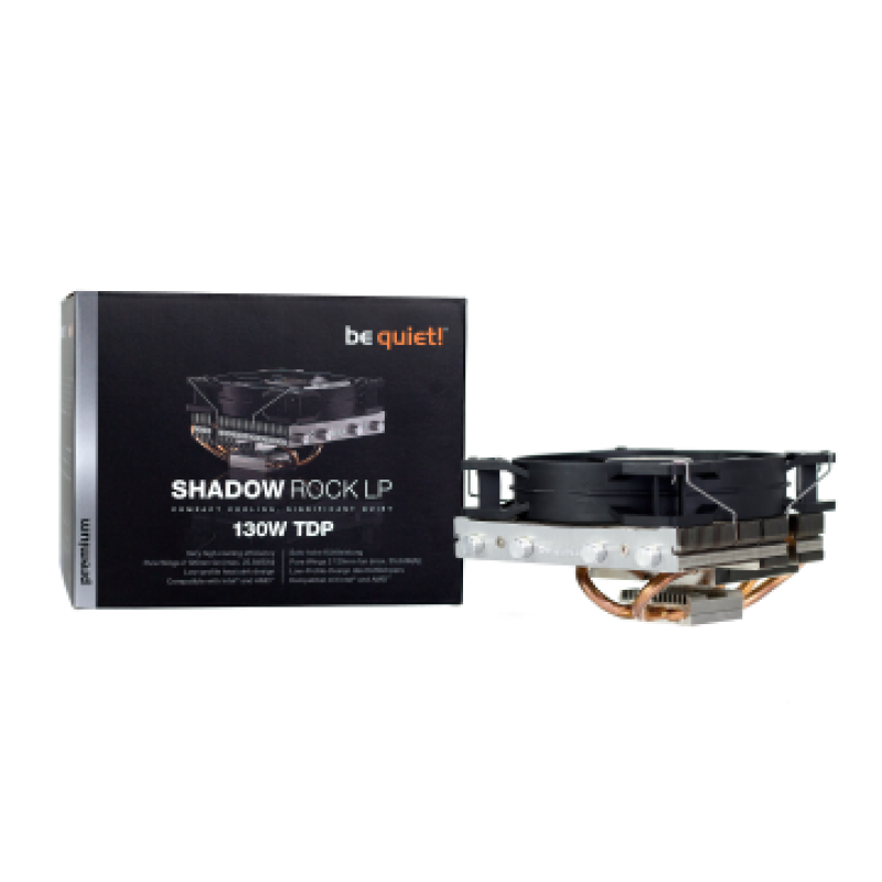 BEQUIET CPU AIR COOLER SHADOW ROCK LP BK002, 130W TDP, SFF, INTEL  1700/ 1200/ 2066/ 1150/ 1151/ 1155/ 2011(-3) Square ILM, AMD AM5/ AM4, 3YW.