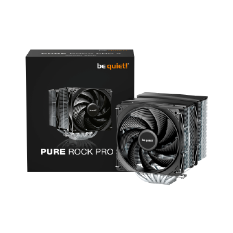 BEQUIET CPU AIR COOLER PURE ROCK PRO 3 BK041, 250W TDP, INTEL SOCKET LGA 1851/1700/1200/1150/1151/1155, AMD AM4/AM5, DUAL 120MM PWM FAN, 3YW.