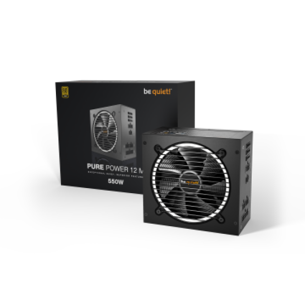 BEQUIET PSU PURE POWER 12 M 550W BN341, GOLD CERTIFIED, MODULAR CABLES, SILENT OPTIMIZED 12CM FAN, 10YW.