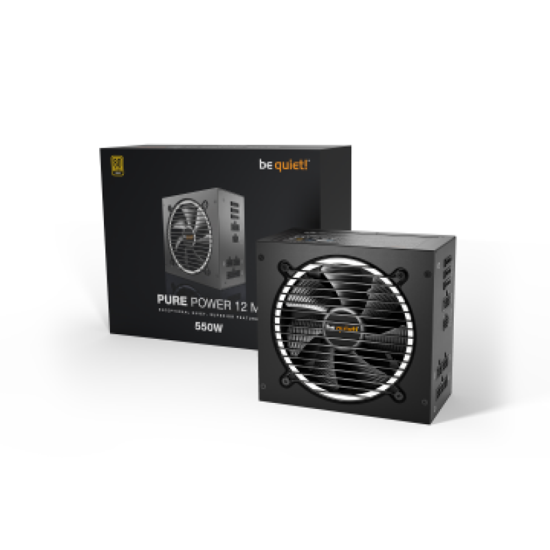 BEQUIET PSU PURE POWER 12 M 550W BN341, GOLD CERTIFIED, MODULAR CABLES, SILENT OPTIMIZED 12CM FAN, 10YW.