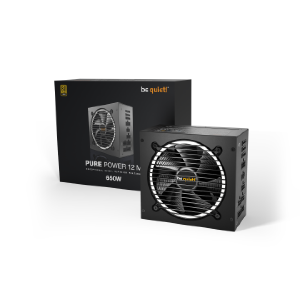 BEQUIET PSU PURE POWER 12 M 650W BN342, GOLD CERTIFIED, MODULAR CABLES, SILENT OPTIMIZED 12CM FAN, 10YW.