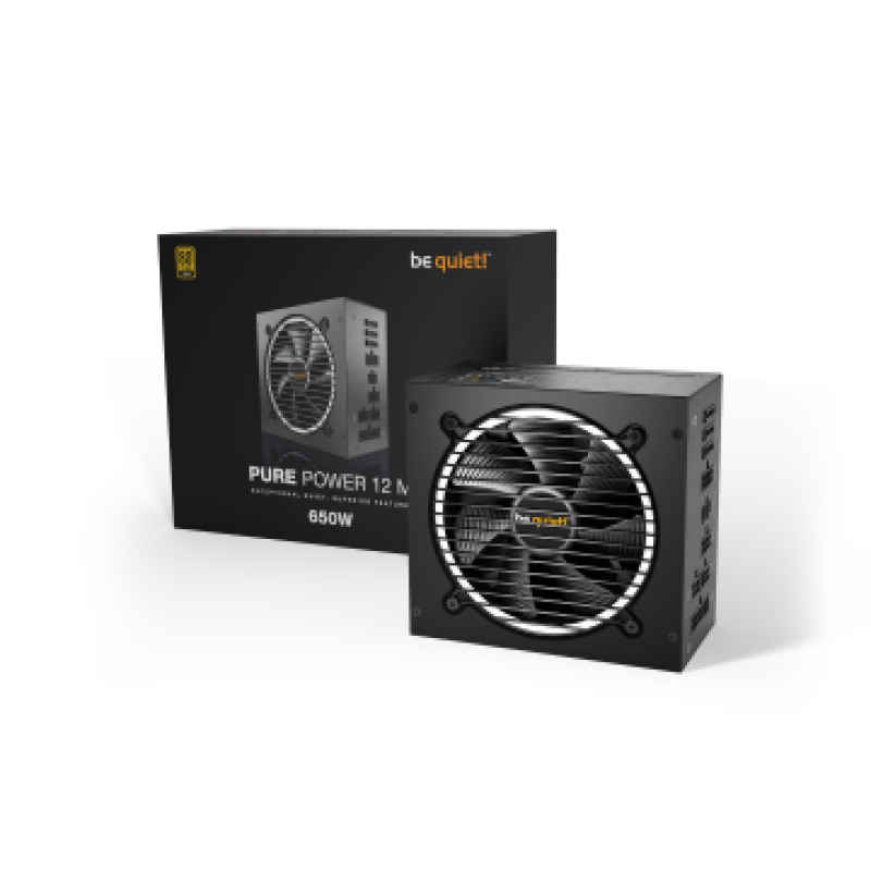BEQUIET PSU PURE POWER 12 M 650W BN342, GOLD CERTIFIED, MODULAR CABLES, SILENT OPTIMIZED 12CM FAN, 10YW.