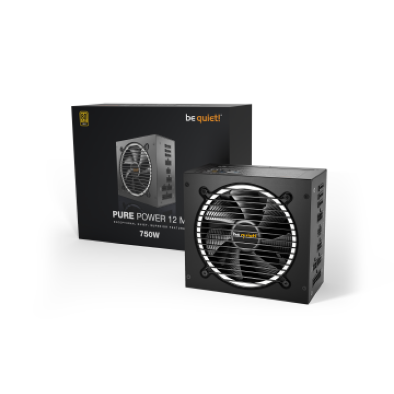 BEQUIET PSU PURE POWER 12 M 750W BN343, GOLD CERTIFIED, MODULAR CABLES, SILENT OPTIMIZED 12CM FAN, 10YW.