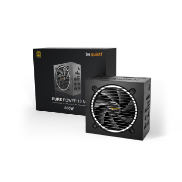 BEQUIET PSU PURE POWER 12 M 850W BN344, GOLD CERTIFIED, MODULAR CABLES, SILENT OPTIMIZED 12CM FAN, 10YW
