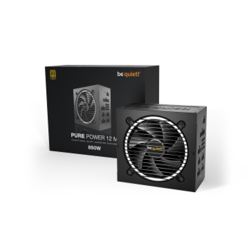 BEQUIET PSU PURE POWER 12 M 850W BN344, GOLD CERTIFIED, MODULAR CABLES, SILENT OPTIMIZED 12CM FAN, 10YW