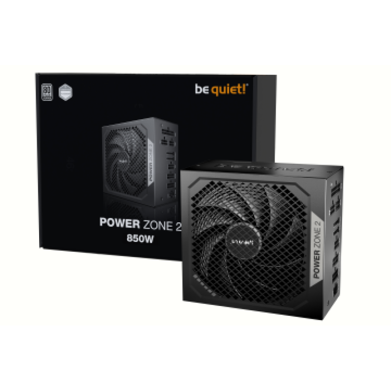 BEQUIET PSU POWER ZONE 2 850W BP007EU, PLATINUM CERTIFIED, PURE WINGS 3 14CM SILENT FAN, 10YW.
