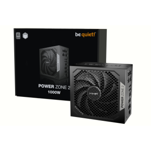BEQUIET PSU POWER ZONE 2 1000W BP008EU, PLATINUM CERTIFIED, PURE WINGS 3 14CM SILENT FAN, 10YW.