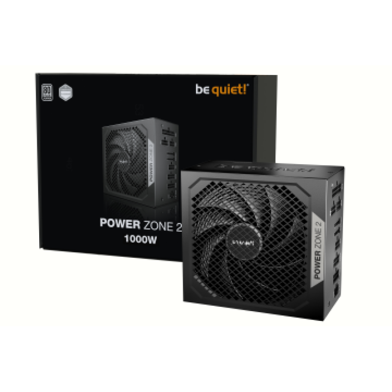 BEQUIET PSU POWER ZONE 2 1000W BP008EU, PLATINUM CERTIFIED, PURE WINGS 3 14CM SILENT FAN, 10YW.