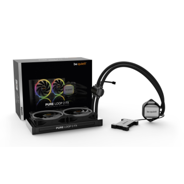 BEQUIET CPU HYDRO COOLER PURE LOOP 2 FX 240MM BW013, INTEL 1851/1700/1200/2066/1150/1151/1155/2011(-3), AMD AM5/AM4, SQUARE ARGB ILLUMINATING COOLING BLOCK, 2x120MM FAN ARGB LIGHT WINGS , 3YW.