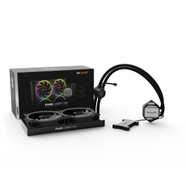 BEQUIET CPU HYDRO COOLER PURE LOOP 2 FX 280MM BW014, INTEL 1851/1700/1200/2066/1150/1151/1155/2011(-3), AMD AM5/AM4, SQUARE ARGB ILLUMINATING COOLING BLOCK, 2x140MM FAN ARGB LIGHT WINGS, 3YW.