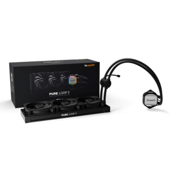 BEQUIET CPU HYDRO COOLER PURE LOOP 2 360MM BW019, INTEL 1851/1700/1200/1150/1151/1155, AMD AM45/AM4, SQUARE ARGB ILLUMINATING COOLING BLOCK, 3x120MM FAN PURE WINGS 3, 3YW.