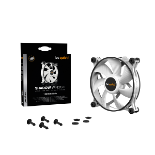 BEQUIET FAN SHADOW WINGS 2 WHITE 120MM BL088, 3 PIN, 1100RPM, 38,5CFM/65M3/H, 15,7 dB, Lifespan 80000h, WHITE, 3YW.